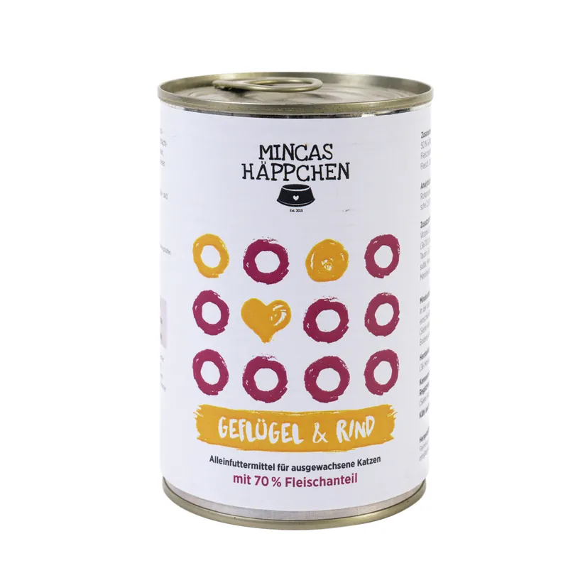 Finale Aktion Sparpaket 6 x 400 g Mincas Häppchen Rind & Geflügel Katzen Nassfutter
